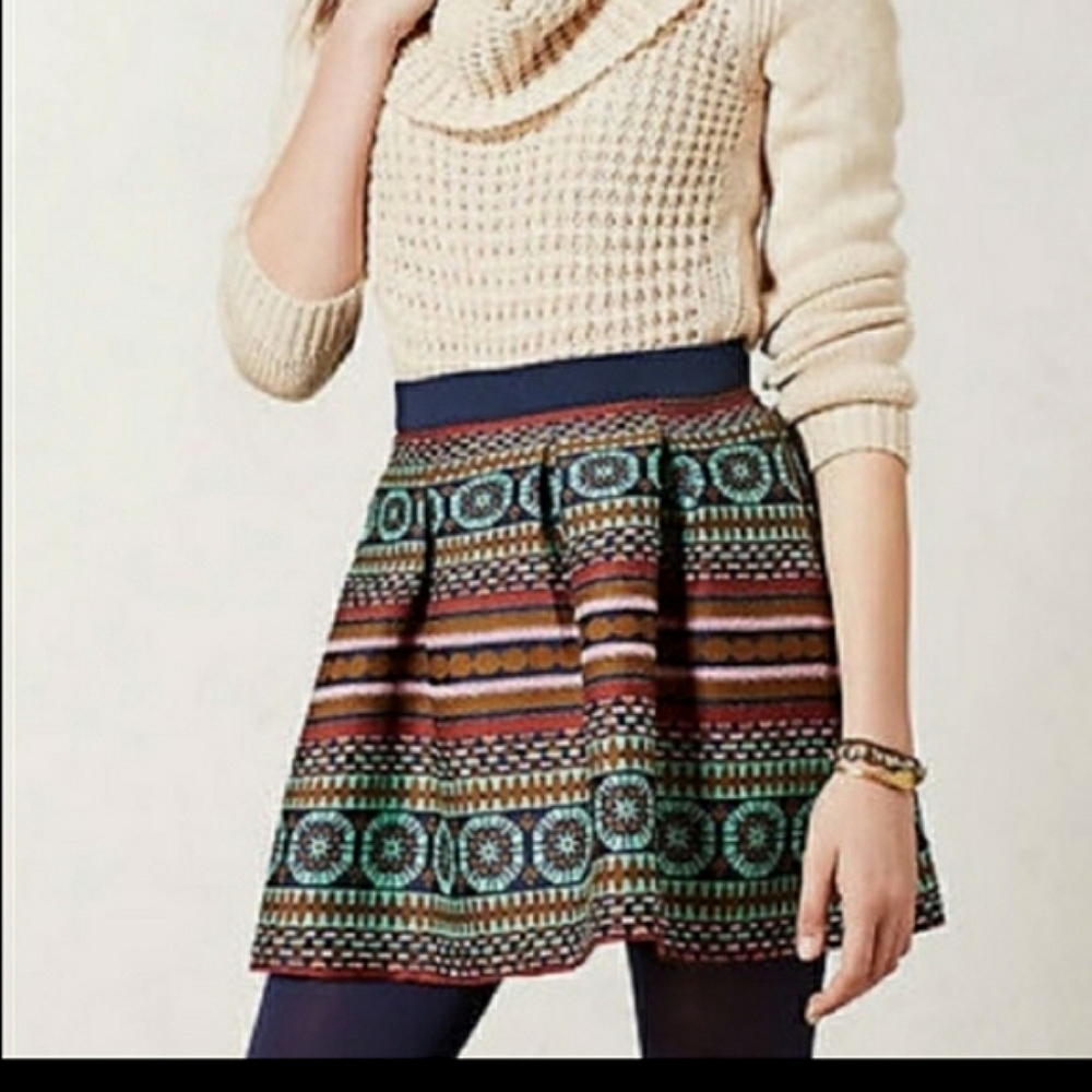 Nomad Anthropologie Morgan Carpenter Pull-on Boho Pleated Tapestry Exotic Mini 4
